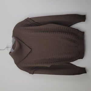 Smith & Jones Vintage Brown Asymmetrical Cowl Neck Pullover Sweater M